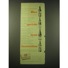 1953 Seppelts Australian Wines Ad - Hier spricht man Australian