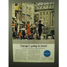 1964 Pan Am Airlines Ad - Europe's Going to Town!