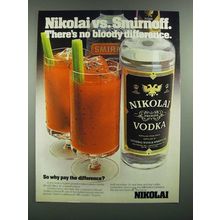 1983 Nikolai Vodka Ad - vs. Smirnoff There's No Bloody Difference