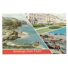 multiview, FILEY, YORKSHIRE used postcard by E T W Dennis 1982 pm