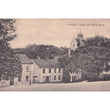 Torshalla Torget Och Stora Gatan Sweden Old Postcard