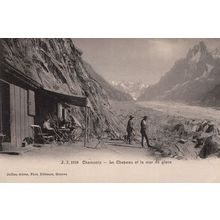 Chamonix Le Chapeau Et La Mer De Glace Switzerland Old Postcard + Hotel Frank