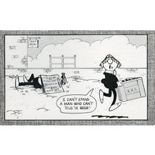 Andy Capp Cant Hold His Beer Beach Drinking Old Comic Postcard