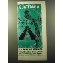 1960 Bank of America Travelers Cheques Advertisement - Guatemala