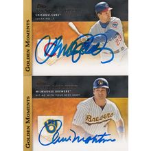 RYNE SANDBERG & PAUL MOLITOR AUTOGRAPHED 2012 CUBS & BREWERS HOF WORLD CHAMPIONS