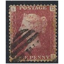 1858 SG43 1d Red Plate 120 Fine Used Check Letters "DI".