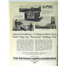 climax engineering company 1928 adverse conditions drilling vintage ad
