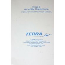 Terra TX-760D VHF COMM Transceiver Communication operation/installation manual