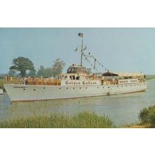 Golden Galleon Ship 1970s Norfolk Broads Cruise Cruises Postcard