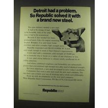 1972 Republic Steel Ad - Detroit had a Problem