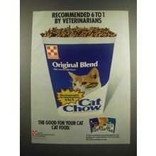 1983 Purina Cat Chow Cat Food Ad - Recommended 6 to 1 by Veterinarians