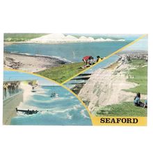 multiview, SEAFORD SUSSEX used vintage postcard 1989 postmark # repost =