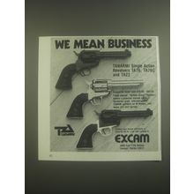 1986 Excam Tanarmi TA76, TA76C and TA22 Single Action Revolvers Advertisement