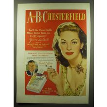 1949 Chesterfield Cigarettes Ad - Yvonne de Carlo - Always Buy Chesterfield