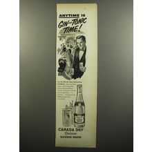 1951 Canada Dry Quinac Quinine Water Ad - Anytime is Gin and Tonic Time
