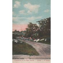 Agua Grande Rio Sao Thome Tome Guinea Africa Old Postcard