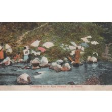 Lavandeiras Agua Amareira Sao Thome Tome Guinea Africa Postcard