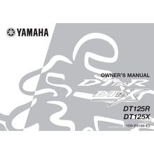 YAMAHA DT125R DT125X OWNERS MANUAL MOTORCYCLE 74 PAGES IN ENGLISH