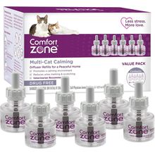 COMFORT ZONE 6 Pack Multicat Diffuser Refills; Cat Calming Pheromones Help Anxie