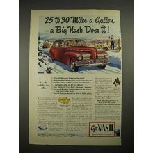1940 Nash Car Ad - 25 to 30 Miles A Gallon