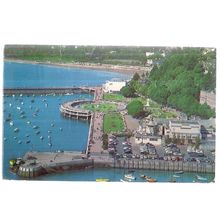view from ABBEY GARDENS, TORQUAY, DEVON used vintage postcard c. 1969 #