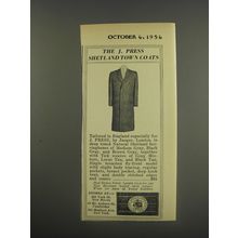 1956 J. Press Fashion Ad - The J. Press Shetland Town Coats