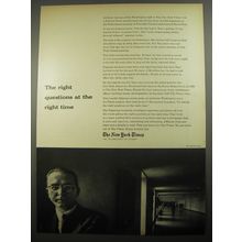 1956 The New York Times Ad - The right questions at the right time