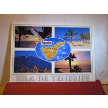 map. multiview, TENERIFE, SPAIN large used postcard 1999 postmark =