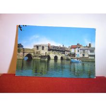 BRIDGE & RIVER OUSE, ST. IVES .Cambridge used postcard Colourmaster 1975 pm =