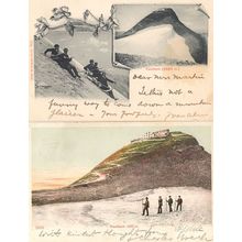 Faulhorn Switzerland Ski Party Hotel 2x Antique Skiing Postcard s