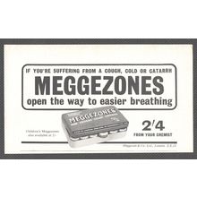 Meggeson & Co. Ltd., London MEGGEZONES TABLETS :- Original Vintage 1955 Advert