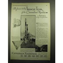 1931 Canadian National Railroad Ad, Kitwanga Totem Pole