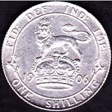 1906 Great Britain 1 Shilling Silver Coin