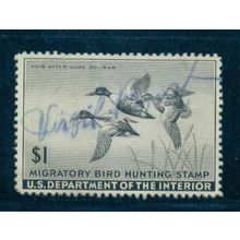 Used RW12 $1 Shoveller Ducks in Flight Almost Very Fine C0993