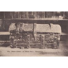 Fordwich Kent Old Trunk Deed Chest & Visitor Exhibit Message Old Postcard