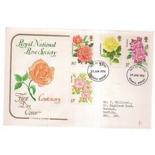 ROYAL NATIONAL ROSE SOCIETY fdc 30th June 1976 stamps =