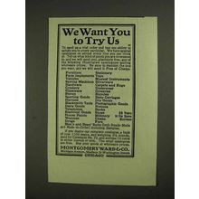 1903 Montgomery-Ward Department Store Ad - Try Us