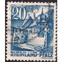 GERMANY, RHEINLAND PFALZ, St Martins, blue 1947, 20 Pf, #2