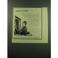 1949 Lord Calvert Whiskey Ad - Going out tonight?