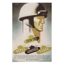 Join The Royal Armoured Corps RAC Recruitment WW2 Poster Postcard