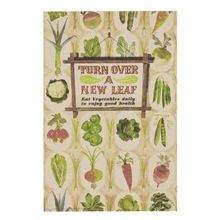 Turn Over A New Leaf Eat Vegetables Daily Military WW2 Postcard