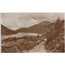 Man Walks at Loch Eck Argyll Near Whistlefield Real Photo MINT Scottish Postcard