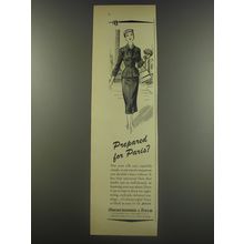 1956 Abercrombie & Fitch Silk Suit Ad - Prepared for Paris?