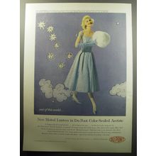 1957 Du Pont Acetate Ad - Dress by Will Steinman - New muted lusters