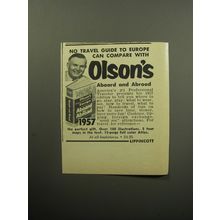 1957 Lippincott Book Advertisement - Olson's Aboard and Abroad