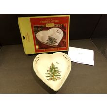 Spode Christmas Tree Pierced Heart Dish New in Box