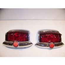 1949 PLYMOUTH TAILLIGHT LENSES & BEZELS OEM GLASS
