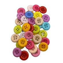 100 Pack 15mm Mixed Round 4 Holes Plastic Buttons Sewing Scrapbooking Crafts