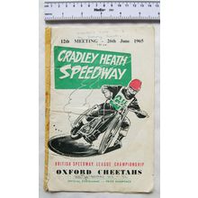 1965 Cradley Heath v Oxford Cheetahs Speedway Programme - 26th June