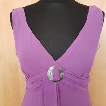 Kaliko 100% Silk Lilac Lavender Mother of Pearl Waterfall Dress 10 UK